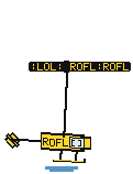 Yellow pixel ROFLCOPTER with a spinning rotor