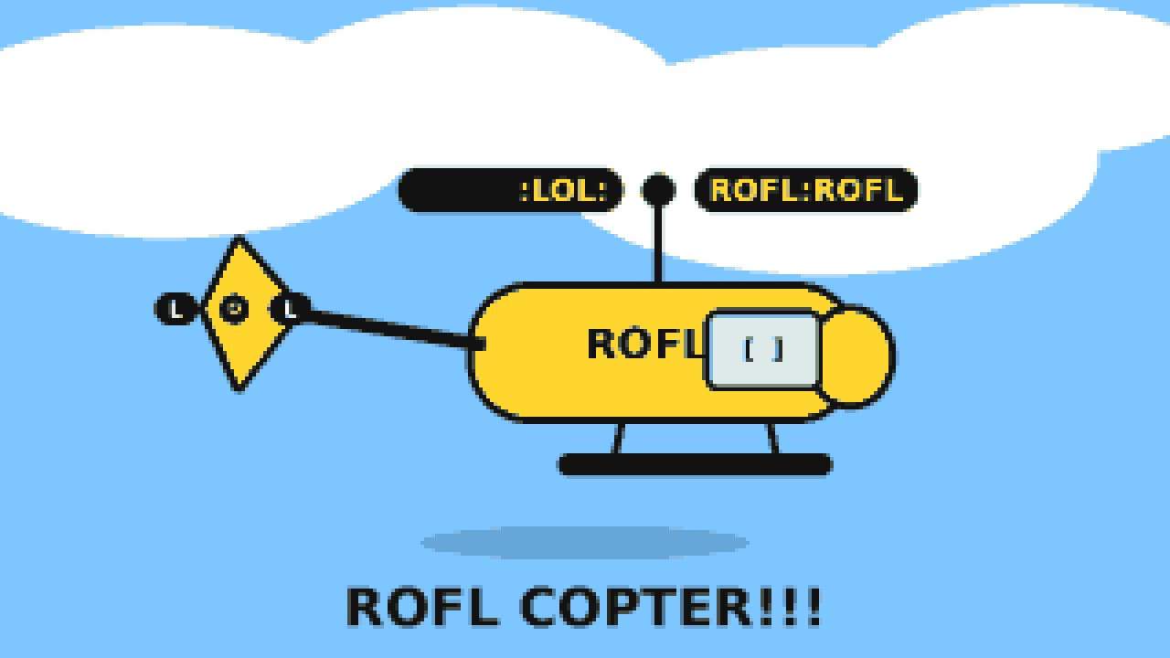 Pixel copter on a blue sky