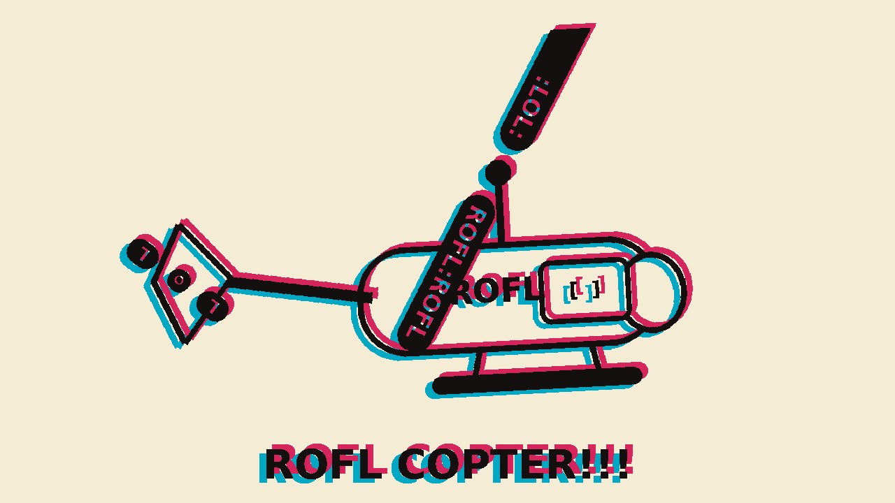 Risograph copter in two inks